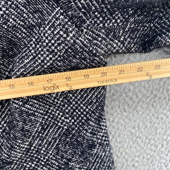 Talbots Coat Womens 14 Black Wool Blend Tweed Shimmer Button Up Pockets Collared - Picture 8 of 10